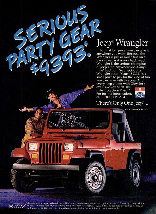 dandy vintage advertising — Jeep Wrangler, 1990 Theme Week: Cars 🚗  Adjusted...