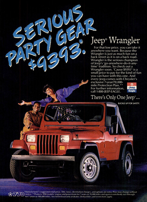 dandyads:  Jeep Wrangler, 1990Theme Week: