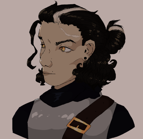 gummyfishiez:coming back from my break with this! a human/dhampir fighter for my partners pathfinder