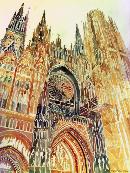 ex0skeletal:  (via Architectural Watercolors by takmaj on deviantART) 