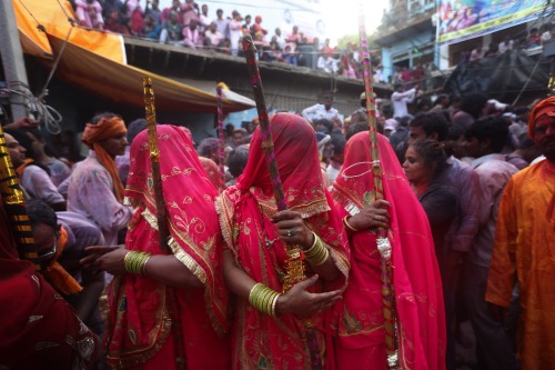 Lathmar festival celebrationsPhotographs by Saurabh Das/AP (via yahoonewsphotos)