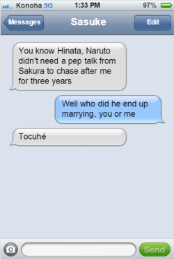 textingninjasofkonoha:  Sasuke vs. Hinata
