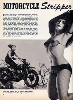   Motorcycle Stripper Patti Waggin Is Spotlighted In An Article From A 50&Amp;Rsquo;S-Era