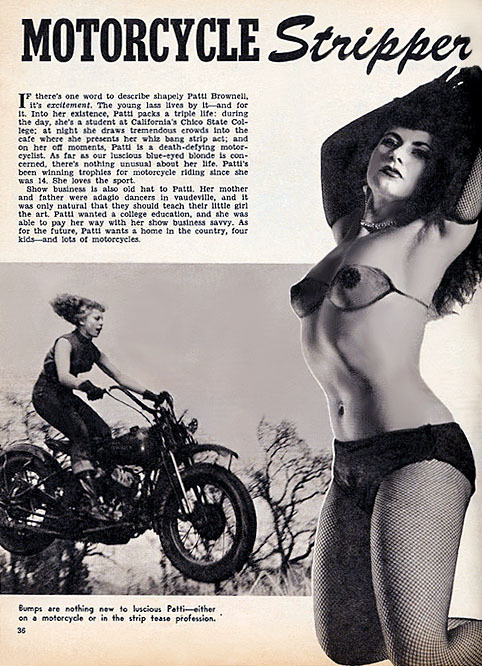 Porn Pics   MOTORCYCLE STRIPPER Patti Waggin is spotlighted