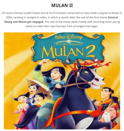 im-fine-how-are-hugh:  sweethoneysempai:  kbeanzmcfashin:  ANIMATED DISNEY MOVIE SEQUELS YOU PROBABLY DIDN’T KNOW EXISTED  NO ONE SHOULD KNOW THAT THIS MOVIE EXISTS IT IS GARBAGE  Umm this movie is amazing they all decide to marry for true love bitches