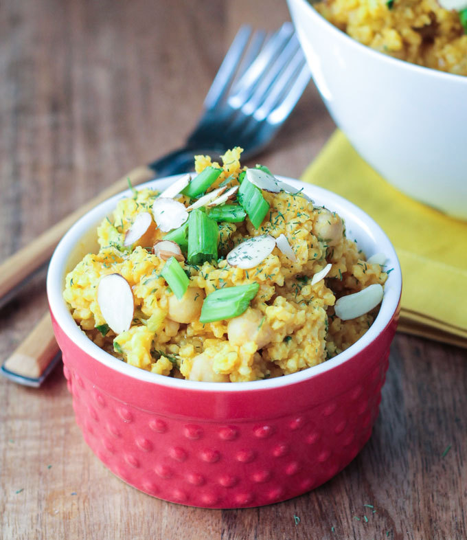 foodiebliss:  Lemon Millet w/ Chickpeas &amp; Dill - loaded with bright citrus