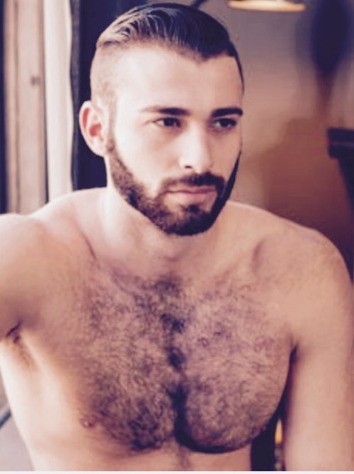 cumonhairychest:  Source: @cumonhairychest  Photos of-Jarec Wentworth  One of my favorite guys in porn.  I can’t get enough of his dark chest, uncut cock and his amazing beard!  Follow me for more hairy, uncut guys