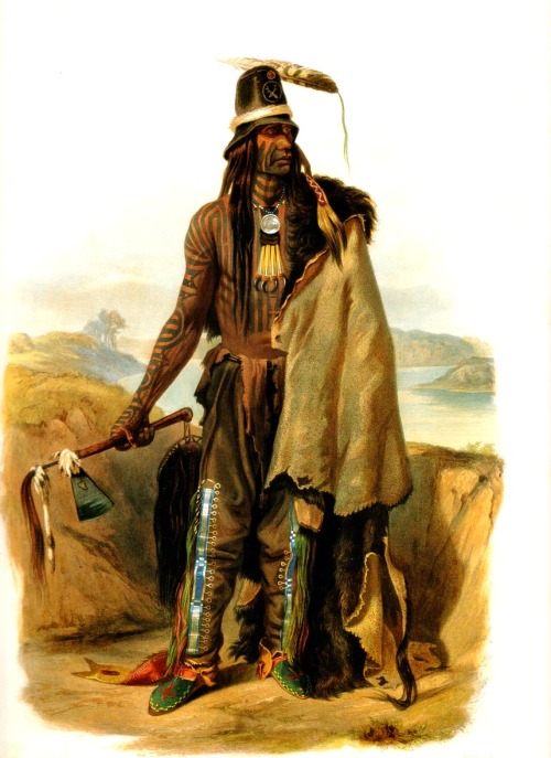 Abdih Hiddisch, Mandan Chief, 1832, Karl Bodmer