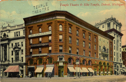 Temple Theatre and Elks Temple, Detroit, Michigan, circa 1908(from the Burton Historical Collection 