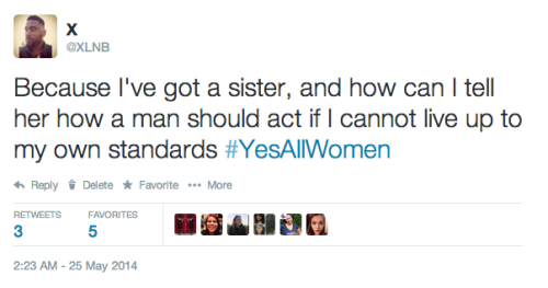 thephotographersdomain:  Never be afraid to defend & uphold women. Never.  #YesAllWomen 