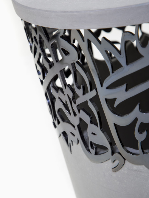 typeworship:  Calligraphy Stools. I love to see type or lettering is used as decoration, simply for its own beauty but even more so when it’s functional. I’ve previously written about Type Tables, Concept Furniture and Type Architecture, and now,