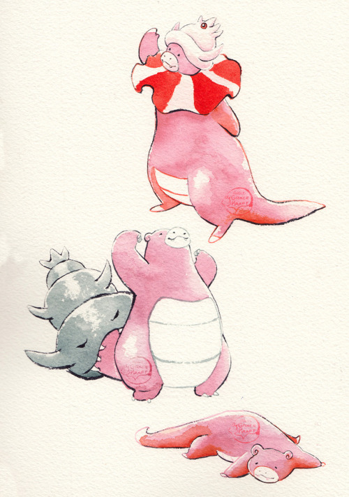 gracekraft:Wrapping up this section of water dwelling Pokemon in the Johtodex is the Slowpoke line!S