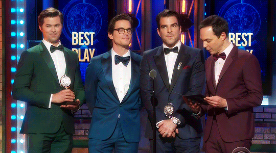 Andrew Rannells, Matt Bomer, Zachary Quinto, And Jim Parsons (from The Boys In The Band) Present At The