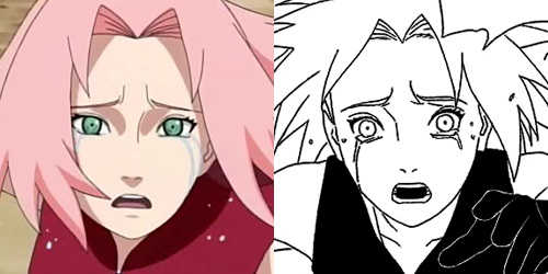 strawberrycreampiefluff:  of-cherryblossoms:  I’m going to call this photoset “Studio Pierrot, what is your problem?”. Inspired by this, this and this.   Sakura is A LOT hotter in the Manga. 