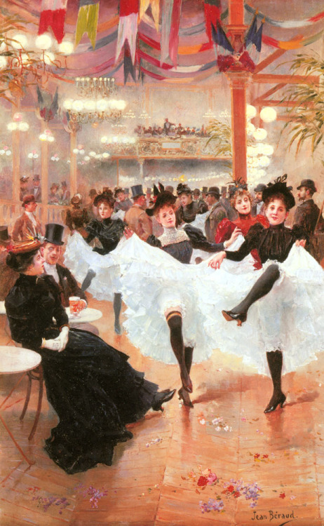 books0977:Le Cafe de Paris (1900). Jean Béraud (French, 1849-1935). Oil on panel.As at the Folies Be