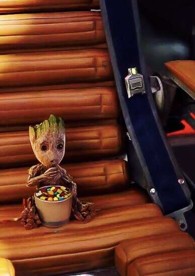 mindlessjeux:Current Mood: Baby Groot eating M&Ms