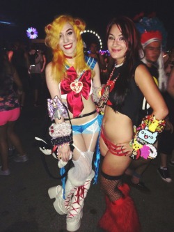 moon-cosmic-power:  I was Usagi with life-is-a-mere-illusi0n 🌠🌠🌠  Sailor Moon inspired rave wear will be the death of me.