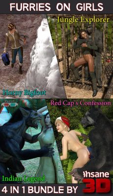 4 Bangin’ New Stories Are Here From Insane3D!  Furry Creatures Fuck Innocent Girls.