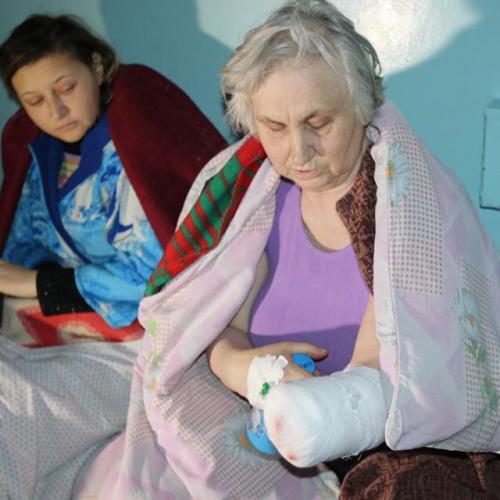Grandmother Natasha from Gorlovka, yesterday lost her hand by reason of shelling by government army 