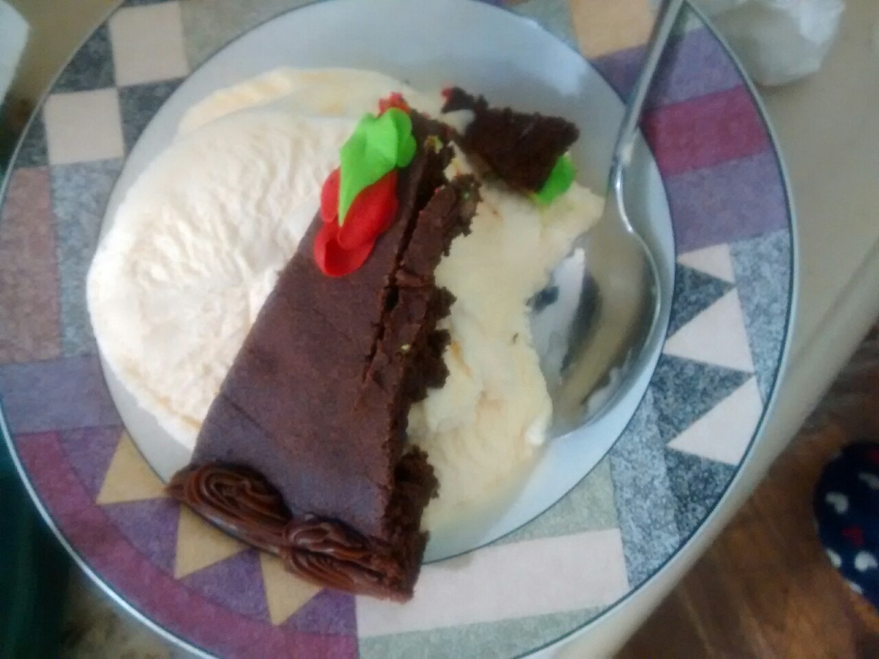 Perks of being unowned, I can eat a big bowl of ice cream with a giant piece of brownie