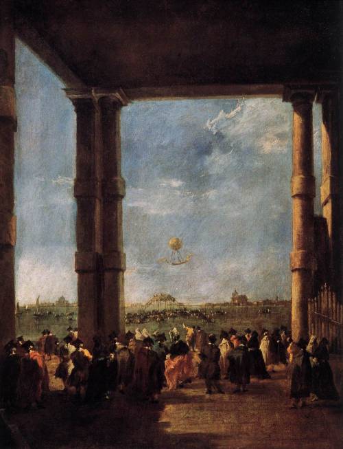 1.Francesco GuardiHot-Air Balloon Rising1784, oil on canvas, Staatliche Museen, Berlin