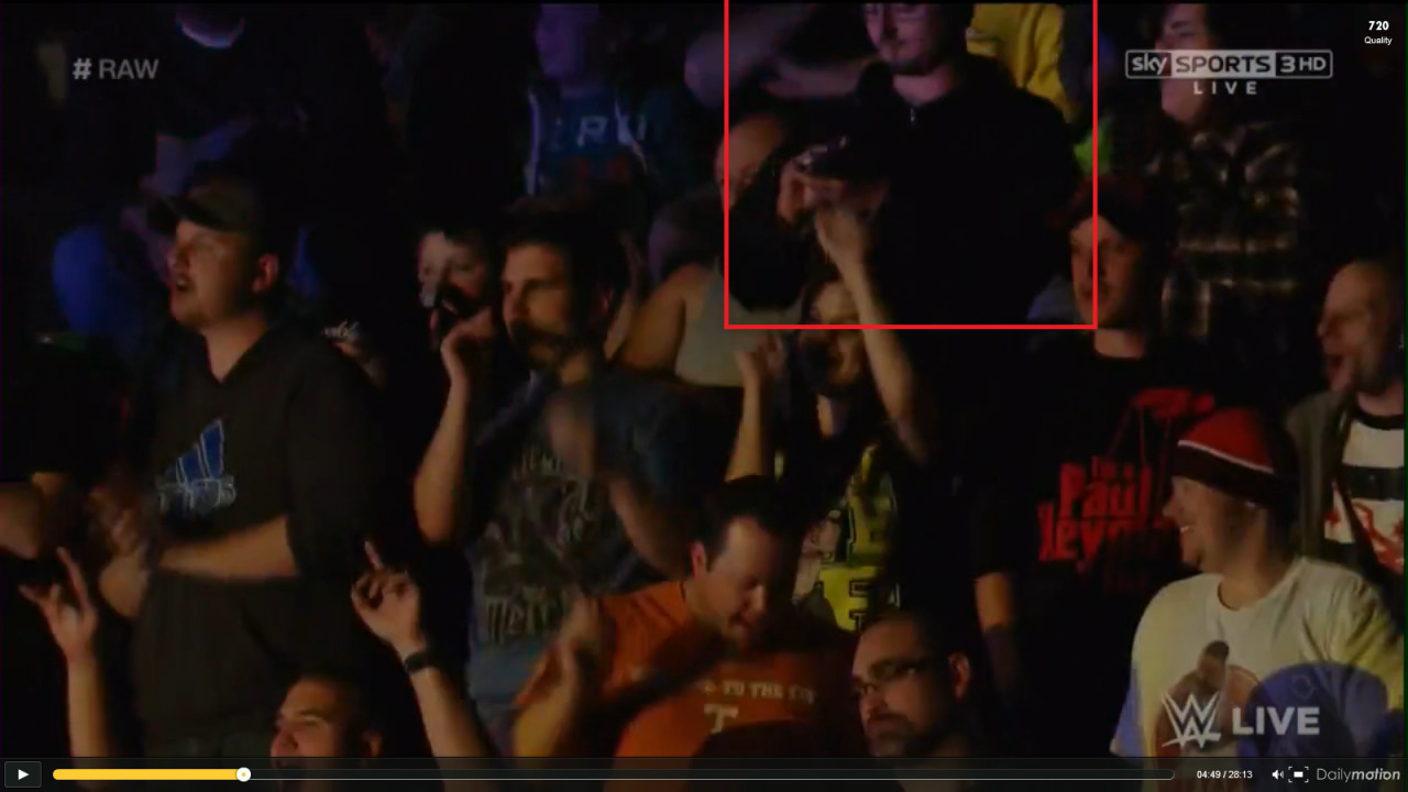 I went through the broadcast a little to try and spot myself, and here I am. My sign
