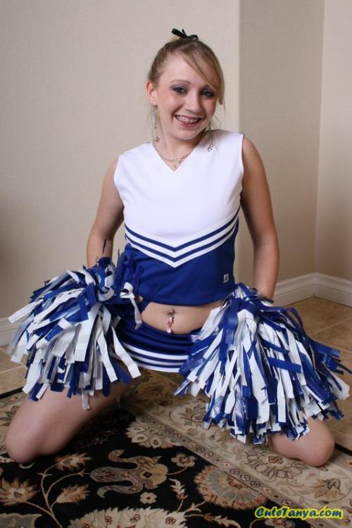 cuteisthenewsexy: Cute Tanya in her cheerleader uniform. Braces and ass.