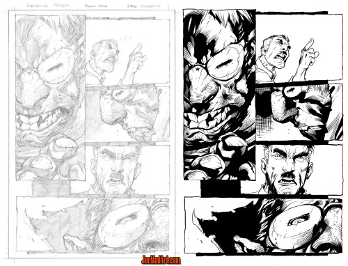 I’ve been doing some inking sample pages in the hopes of landing some freelance work. Here are