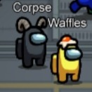 Another lobby where's player name corpse is standing next my space bean named Waffles. So corpse Waffles is the shot. 