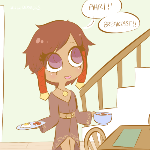 zulidoodles:  [[Morning breakfast with a mother and her adoptive daughter]] FB | Patreon