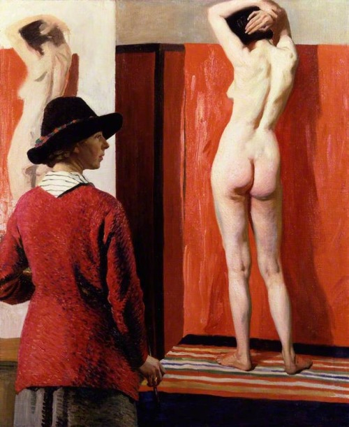 centuriespast:Self Portrait aka The Model [1913]Laura Knight(1877–1970)National Portrait Galle