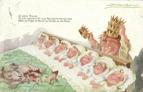 cartespostalesantiques:Illustration of Mauzan on a vintage postcard