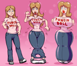 sutibaru:  [CM] Mischa Punch Dolled by SutibaruArt   Commission for bouncymischa featuring Mischa being transfomed into a punch doll after wearing a certain t-shirt.*Available in Full-Resolution on my Patreon!  