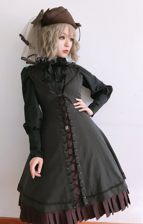 lolita-wardrobe:  New Release: Foxtrot 【-Farron Covenant-】 JSK and Match Hat◆ Limited Quantity!!! >>> https://lolitawardrobe.com/foxtrot-farron-covenant-vintage-gothic-lolita-collar-jsk_p4706.html