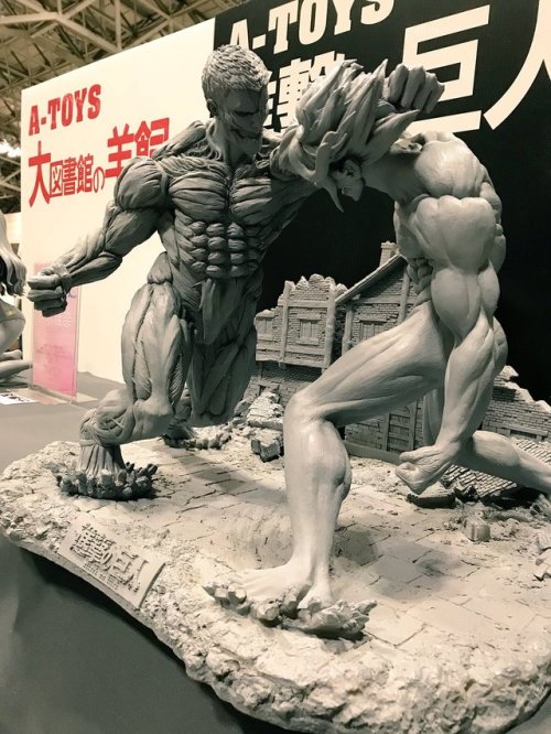 snkmerchandise:  News: A-Toys Co. LTD 1-Meter Armored Titan & Attack Titan Figure (Limited) Original Release Date: TBD 2018Retail Price: 66,000 Yen (Limited to 100 pieces) A-Toys Co. LTD has unveiled a preview of their upcoming 1-meter tall figure