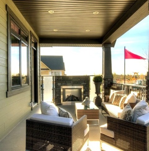 Deck - Transitional Deck Ideas For A Mid-sized, Transitional Backyard Deck Renovation Featuring A Fire