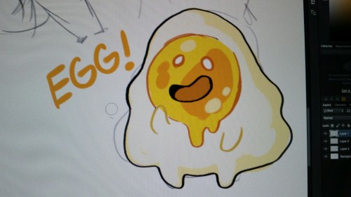 genchiart:  We just got Cintiqs at our art school! I drew an egg friend on mine.