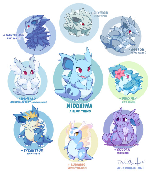 abgallery:  I wasn’t going to get involved at first, but call it a failing, I can be coddling when it comes to Nidorina. I wanted to make sure there was a fair representation out there for our little chimeric friend.  I want them all > u<