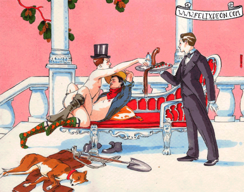 felixdeonsdirtydays:  A collection of Victorian gay erotica, by the artist Felix d’Eon. Gay porn in vintage style. You can find limited edition prints and more art on similar themes on his website at this link