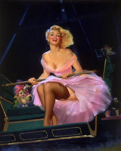 pin-up-art-stuff:  Ferris Wheel 1950  Edward Runci 