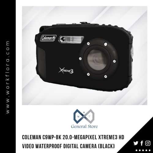 Coleman C9WP-BK is a 20.0-Megapixel Xtreme3 HD Video Digital Camera. This camera has 1080p HD video,