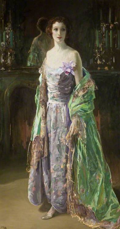 “The green coat” by John Lavery, 1926