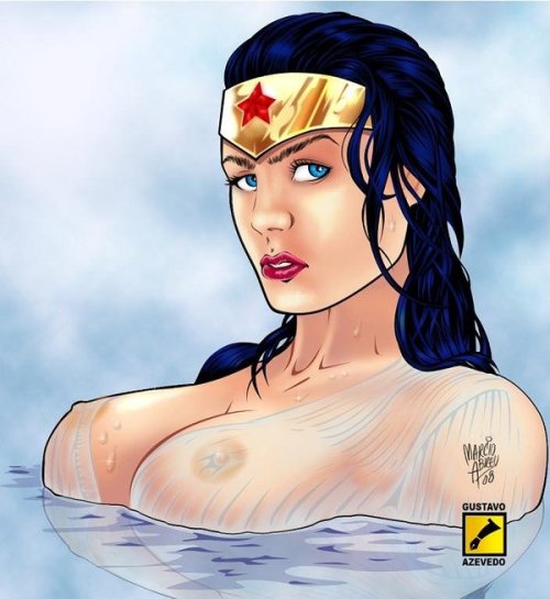 superheropinups:  Not Safe For Work Wednesday Wonder Woman - Marcio Abreu 