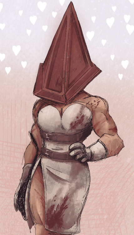 cleaned up a pyramid head scribble I made on a drawpile that made me (and everyone else in the room)