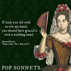 popsonnet:  The hilarious Tumblr is now a book filled with new sonnets! The perfect gift for poetry fans and music nerds alike. On sale at Amazon, Barnes &amp; Noble, Indiebound, and everywhere books are sold! 