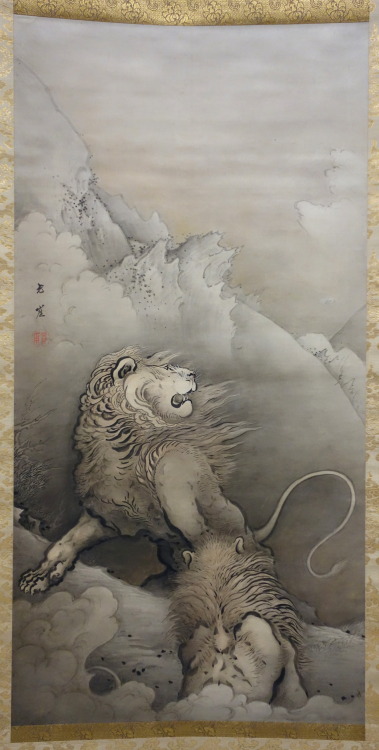 heaveninawildflower:‘Lions’ (circa 1886) by Hogai Kano. National Museum of Modern Art, T