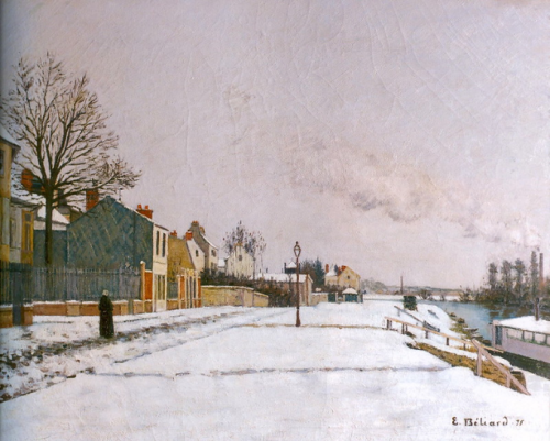 Ollebosse:    Édouard Béliard, Le Quay Du Pothuis À Pontoise, Effet De Neige -