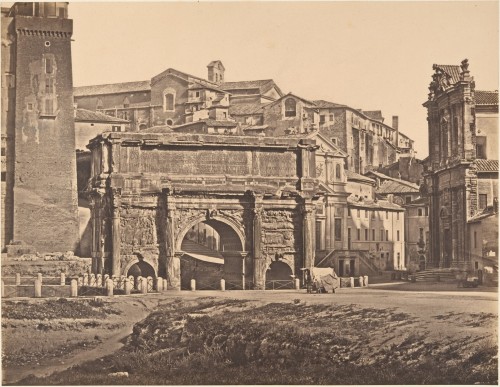 Arco di Settimio Severo by Eugène Constant1848-1852albumen print from glass negativeThe Metropolitan