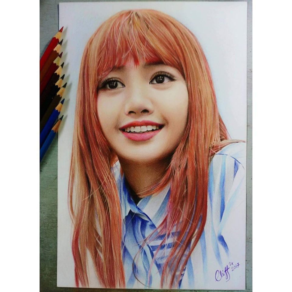  (Color Pencil Drawing Happy Girl by Cliff...)