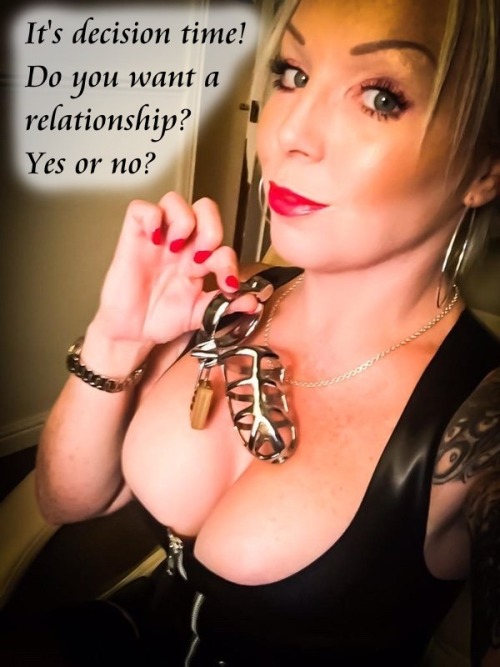 abattheroll: mistress-athena: “Mistress Athena has a chastity device just for you! Just say yes!” “Y